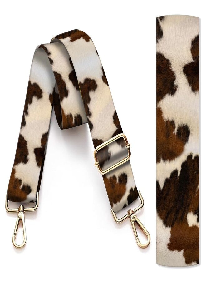 AIOGPD Purse Strap Replacement Crossbody, 3.8cm Wide Shoulder Strap Adjustable Replacement Belt Gold Buckle, Handbag Crossbody Bag Strap Retro Brown Cowhide - Image 1
